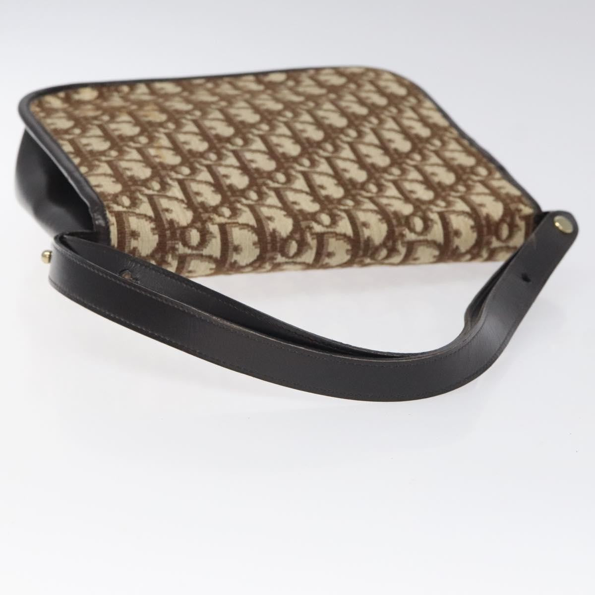 Christian Dior Vintage CD Flap Shoulder Bag Canvas, BROWN, CANVAS, Shoulder bag