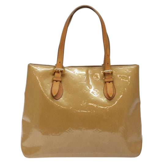 Louis Vuitton Brentwood Handbag Monogram Vernis, BEIGE, PATENT_LEATHER, Shoulder bag