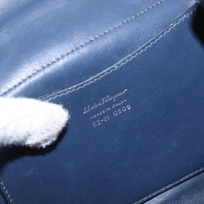 Salvatore Ferragamo Vala Handbag Leather, NAVY, DENIM_JEANS, Handbag