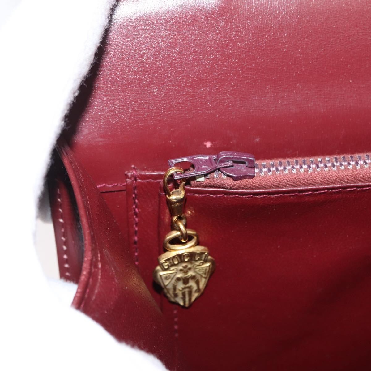 Gucci Vintage Handbag Leather, BURGUNDY, LEATHER, Handbag