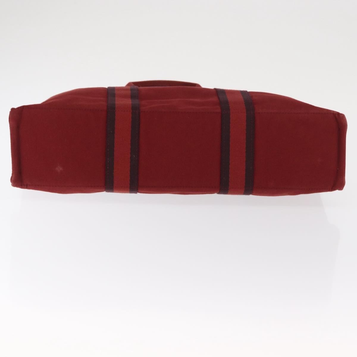 Hermes Fourre Tout Tote Canvas, RED, CANVAS, Tote bag