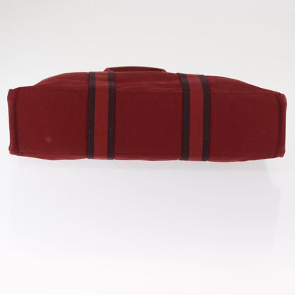 Hermes Fourre Tout Tote Canvas, RED, CANVAS, Tote bag