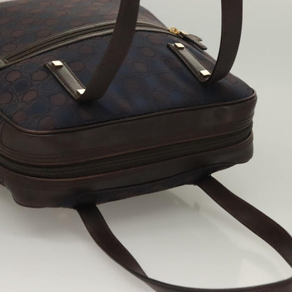 Salvatore Ferragamo Gancini handbag Canvas and Leather, NAVY, CANVAS, Handbag