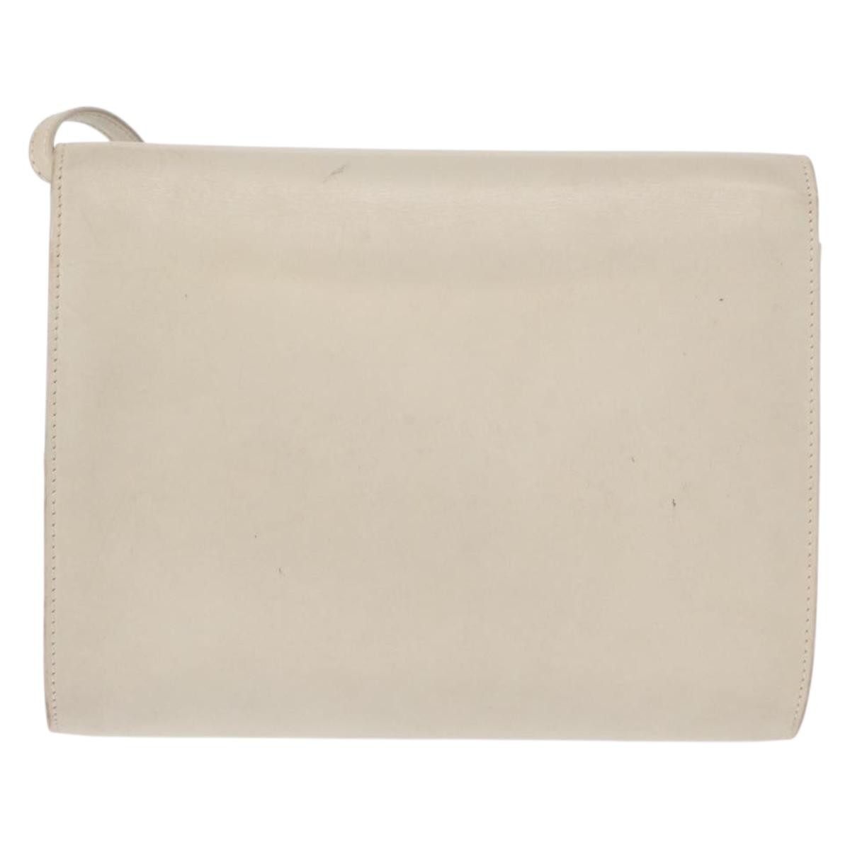 Celine Vintage Shoulder Bag Leather, ECRU, LEATHER, Shoulder bag