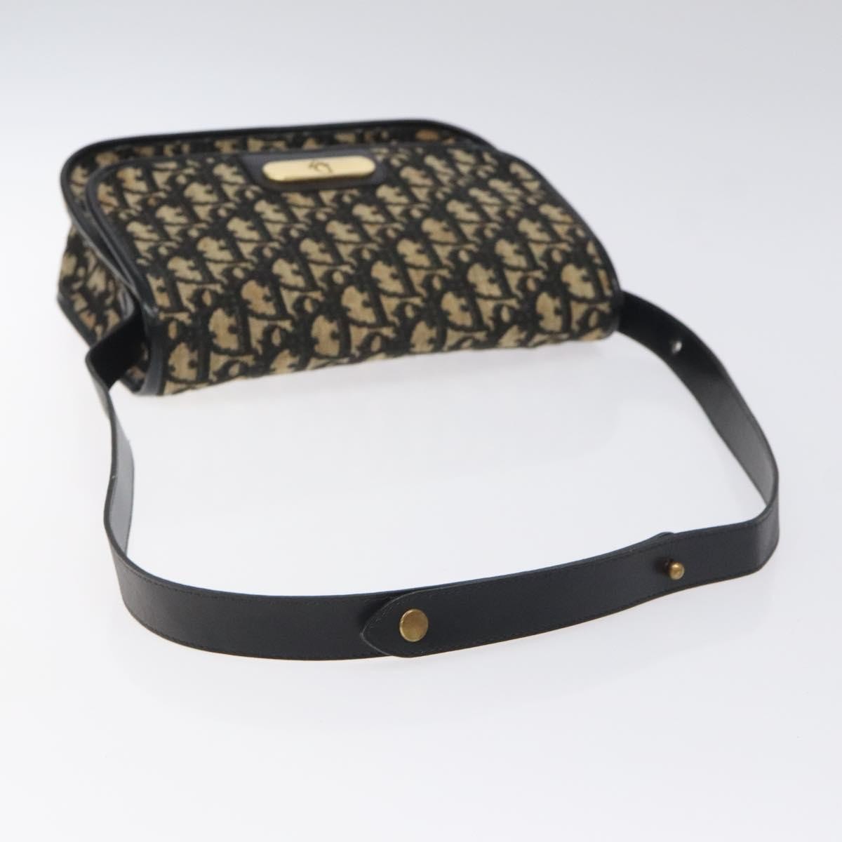 Christian Dior Vintage Flap Crossbody Bag Canvas, BLACK, CANVAS, Shoulder bag