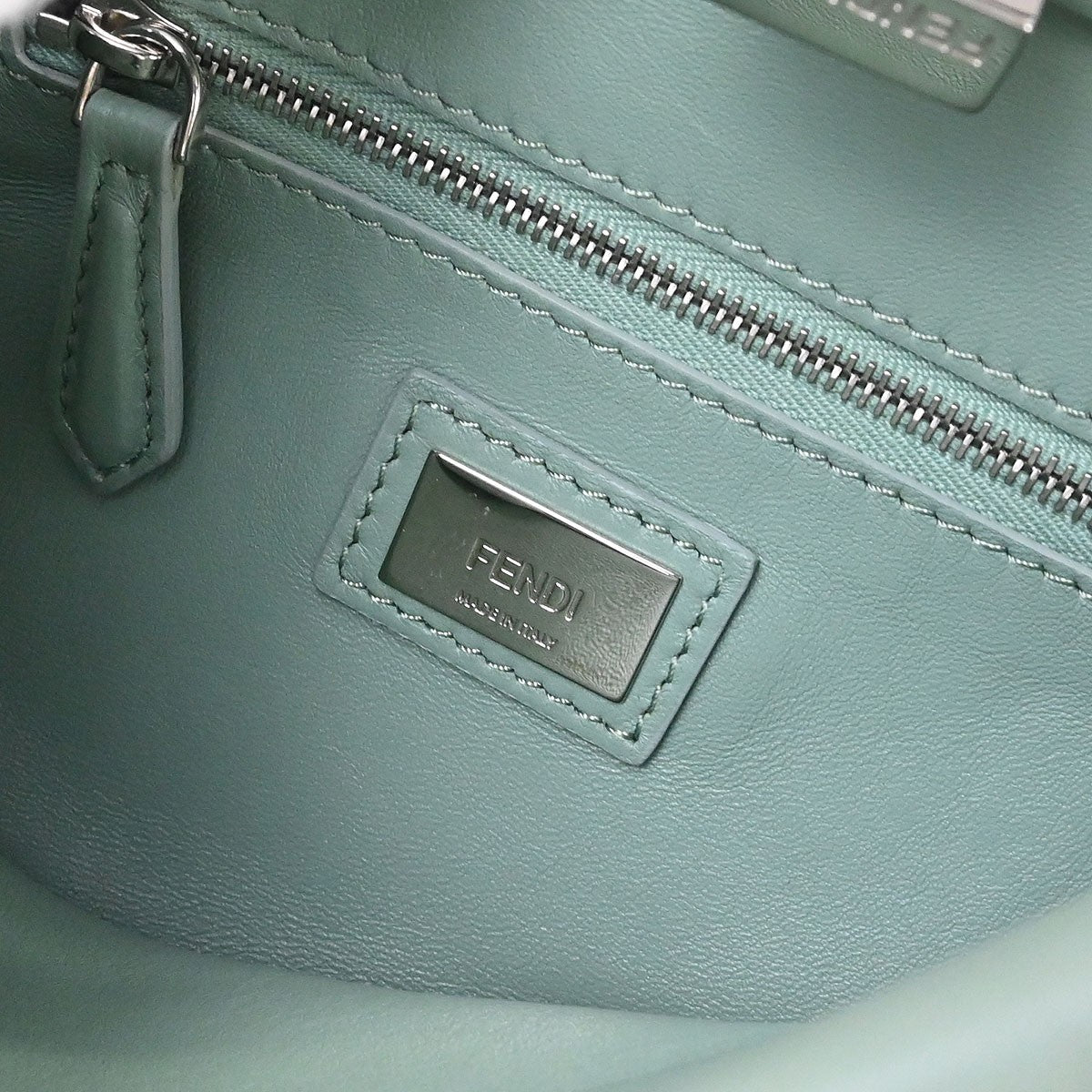 Fendi Peekaboo Bag Leather, Green, Leather, Handbag