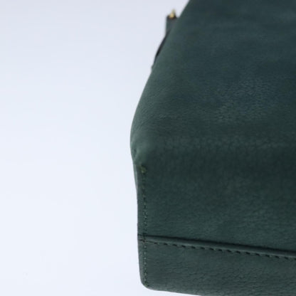 Celine Circle Logo Handbag Leather, GREEN, LEATHER, Handbag