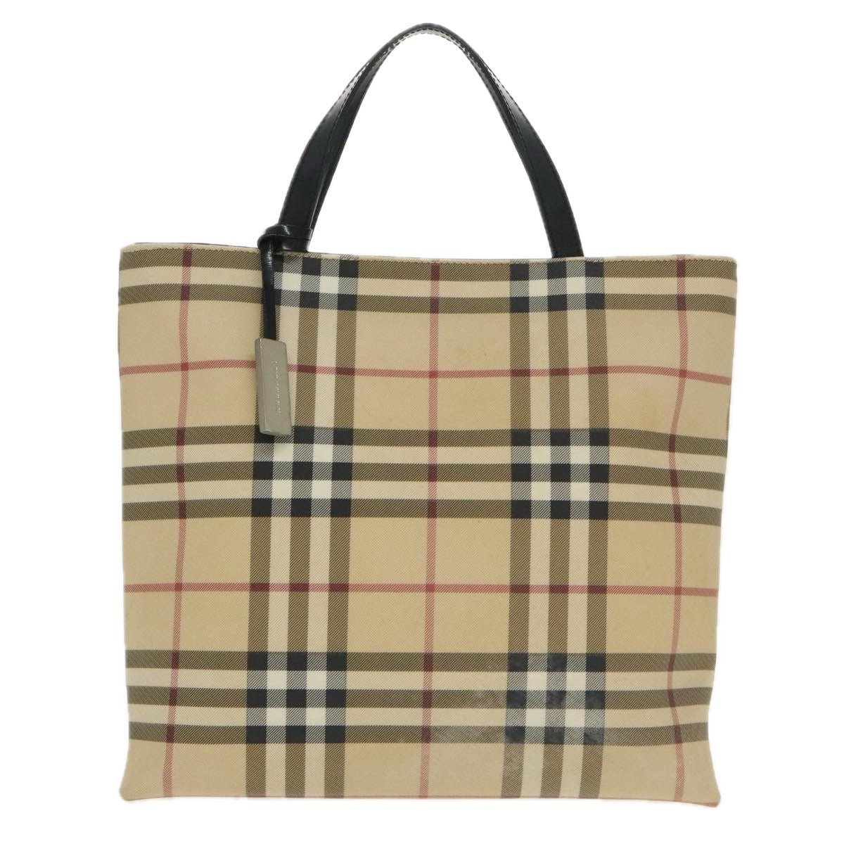 Burberry Top Handle Tote Nova Check Canvas, BEIGE, CANVAS, Tote bag