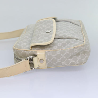 Celine Vintage Macadam Shoulder Bag Canvas and Leather, GRAY, CANVAS, Shoulder bag
