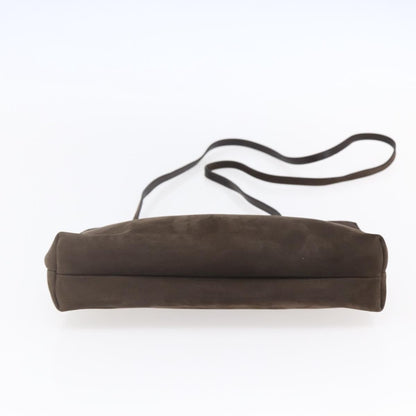 Salvatore Ferragamo Vala Shoulder Bag Suede, BROWN, SUEDE, Shoulder bag