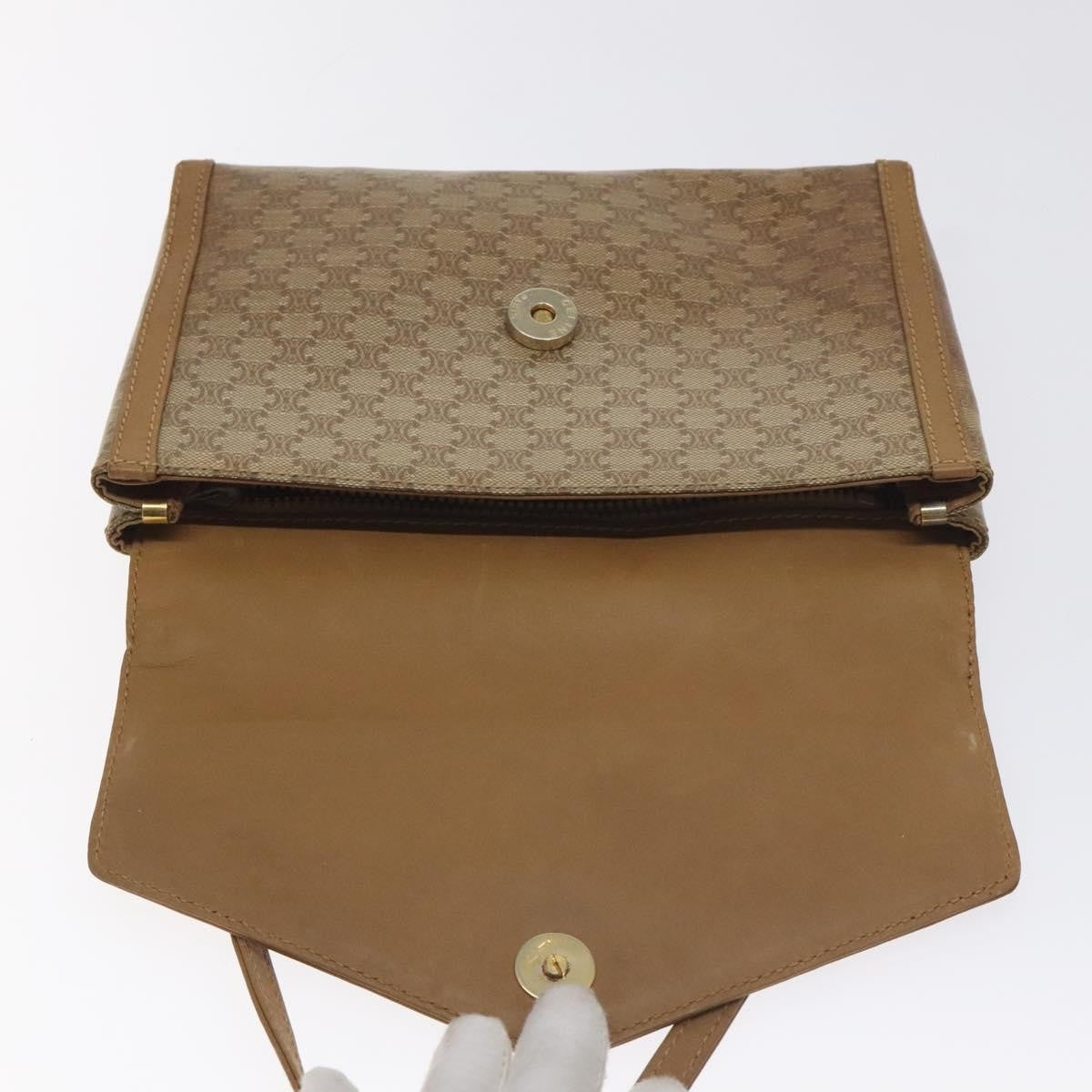 Celine Macadam Shoulder Bag Canvas, BROWN, CANVAS, Shoulder bag
