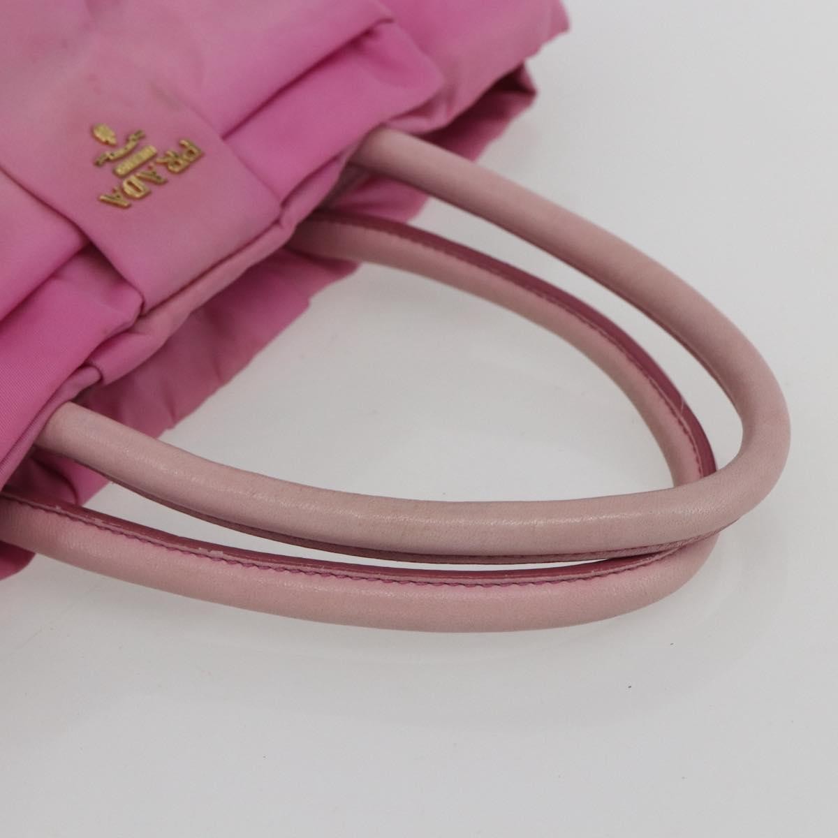 Prada Bow Tote Tessuto with Leather, PINK, NYLON, Tote bag