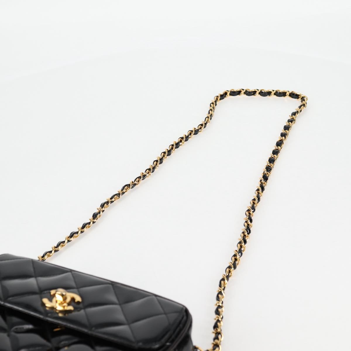 Chanel Vintage Square Front Pocket Camera Bag Quilted Patent, BLACK, PATENT_LEATHER, Crossbody bag