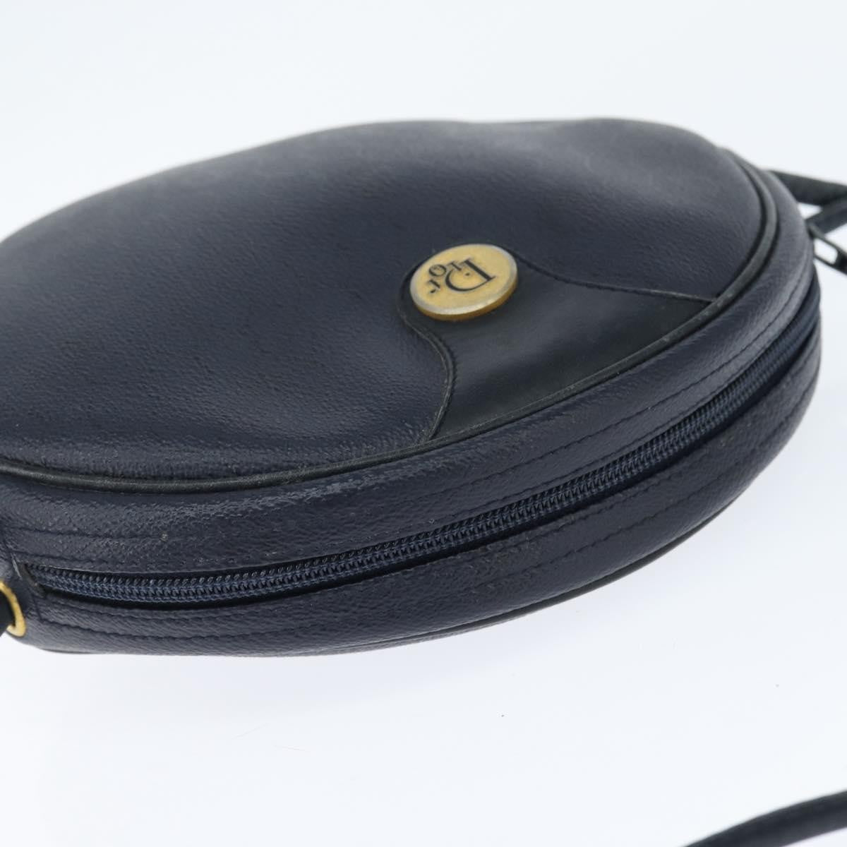 Christian Dior Vintage Honeycomb Shoulder Bag Canvas and Leather, NAVY, PVC, Shoulder bag