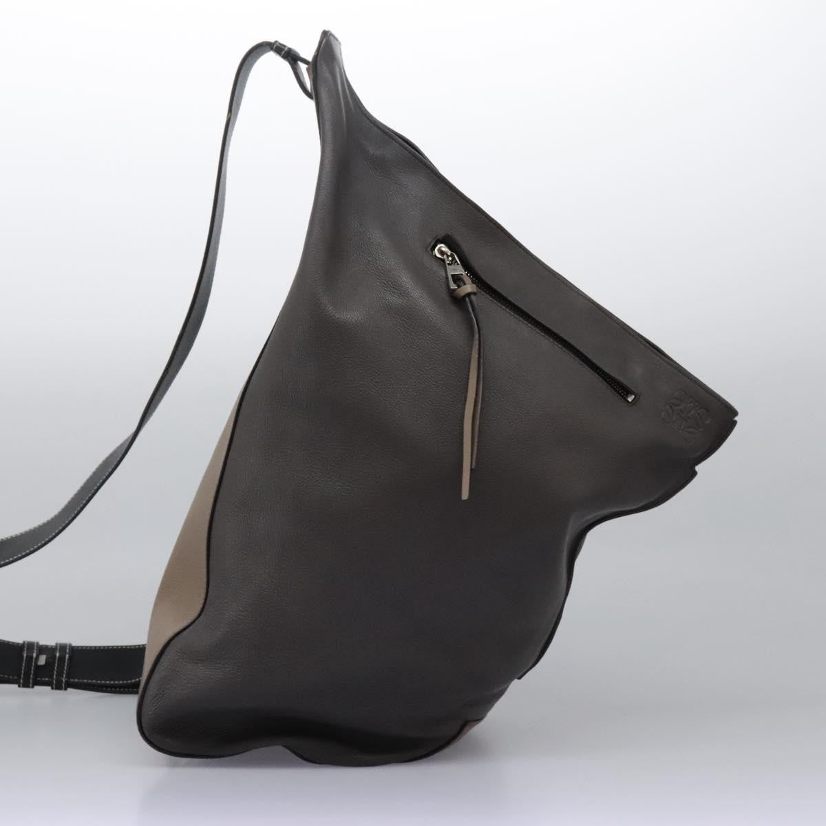 Loewe Anton Sling Bag Leather, Gray, Leather, Backpack