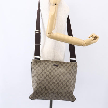 Gucci Zip Top Messenger Bag GG Coated Canvas, BEIGE, PVC, Shoulder bag