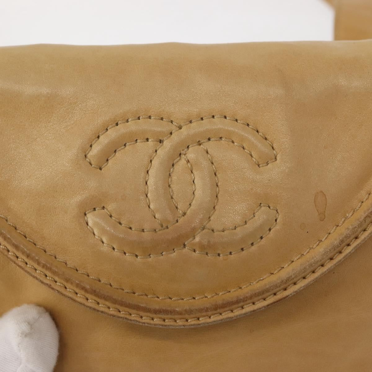 Chanel Vintage Flap Waist Bag Leather, BEIGE, LEATHER, Clutche & pouche