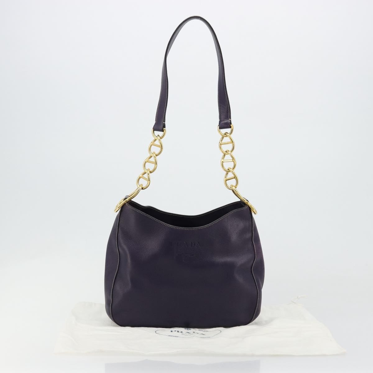 Prada Chain Shoulder Bag Leather, Purple, Leather, Handbag