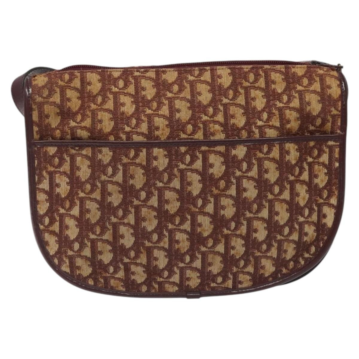 Christian Dior Vintage Trotter Shoulder Bag Canvas, RED, CANVAS, Shoulder bag