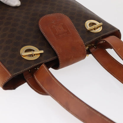 Celine Vintage Macadam Shoulder Bag Canvas and Leather, BROWN, CANVAS, Shoulder bag