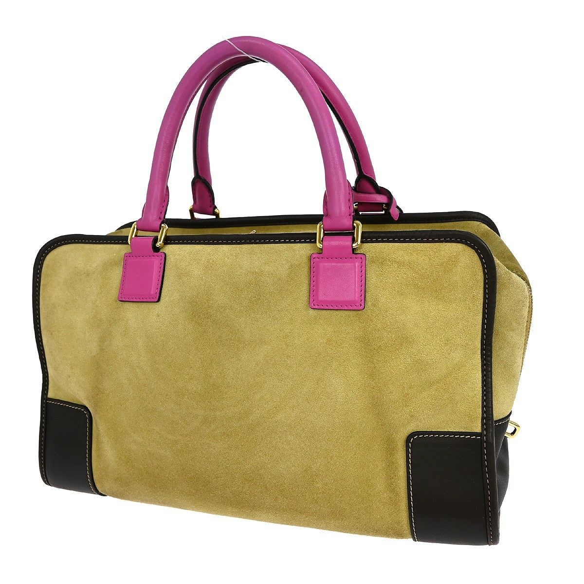 Loewe Amazona suede suede bag, BEIGE, LEATHER, Handbag