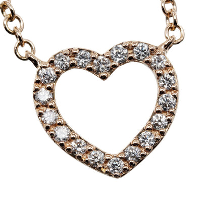 Tiffany & Co. Metro Heart Pendant Necklace 18K Rose Gold and Diamonds, GOLD, ROSE_GOLD, Necklace