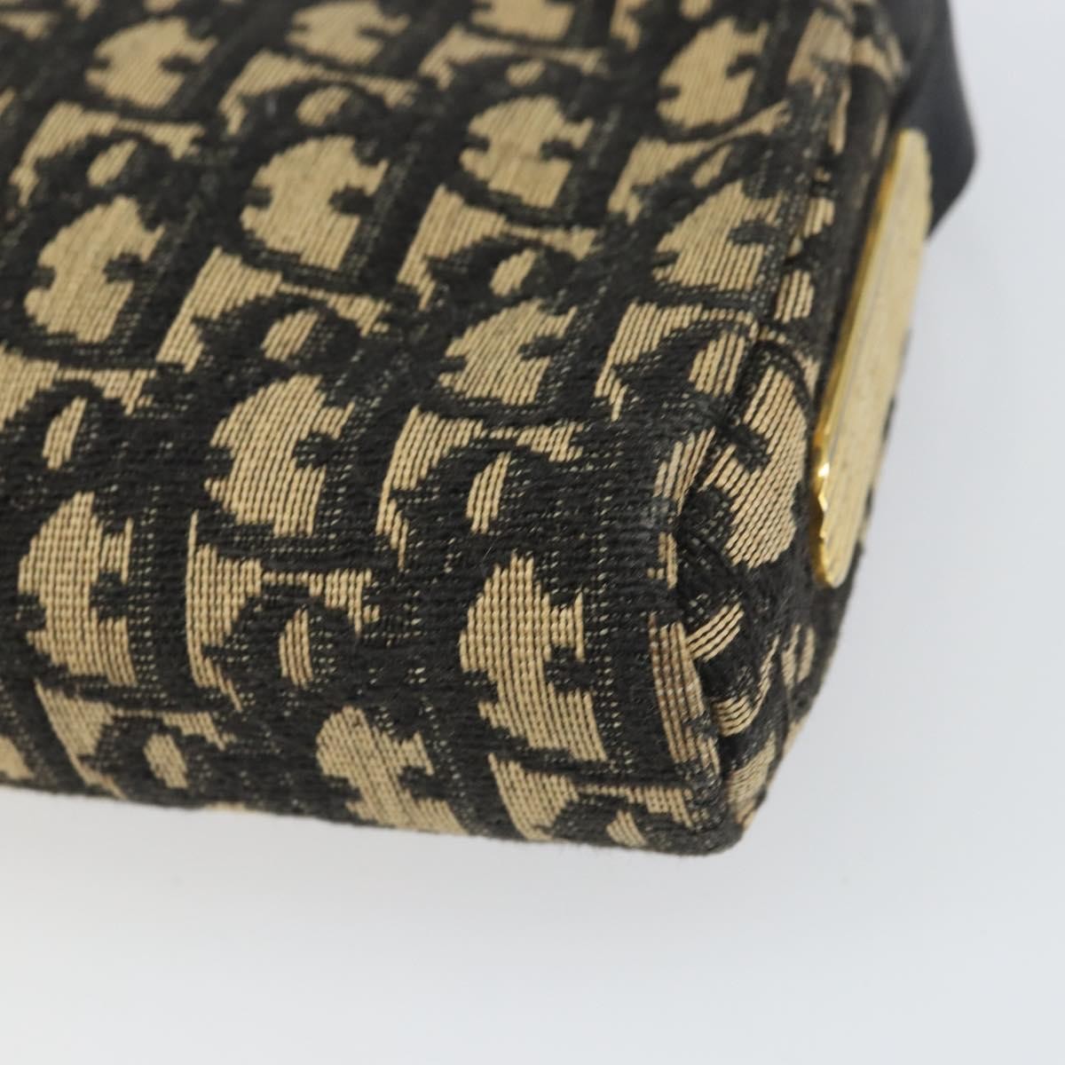 Christian Dior Vintage Trotter Shoulder Bag Canvas, NAVY, CANVAS, Shoulder bag