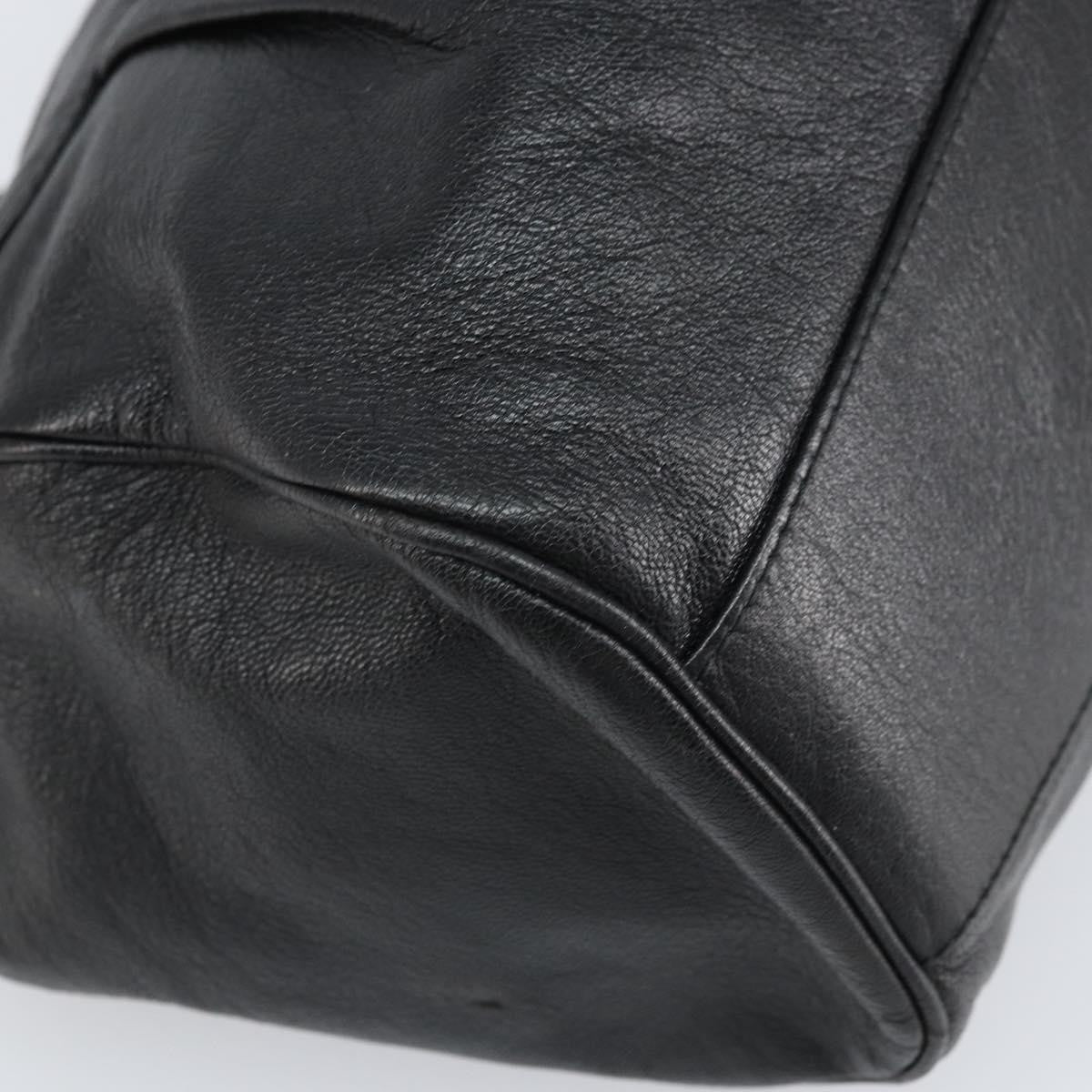 Salvatore Ferragamo Gancini handbag Leather, Black, Leather, Handbag