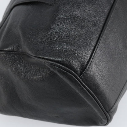 Salvatore Ferragamo Gancini handbag Leather, Black, Leather, Handbag
