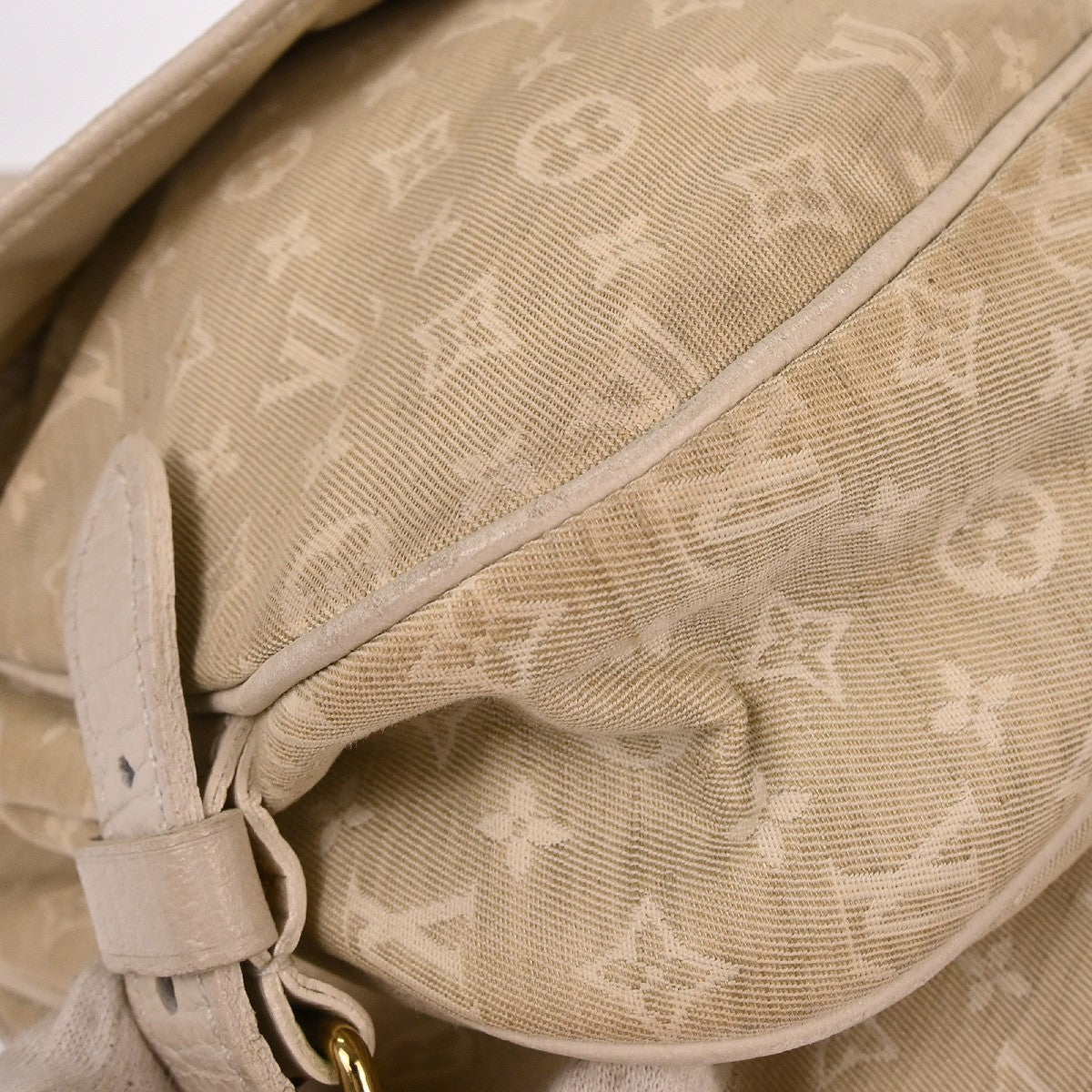 Louis Vuitton Saumur Handbag Mini Lin, WHITE, CANVAS, Shoulder bag