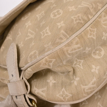 Louis Vuitton Saumur Handbag Mini Lin, WHITE, CANVAS, Shoulder bag
