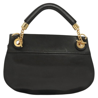 Chloe Goldie Shoulder Bag Leather, BLACK, LEATHER, Shoulder bag