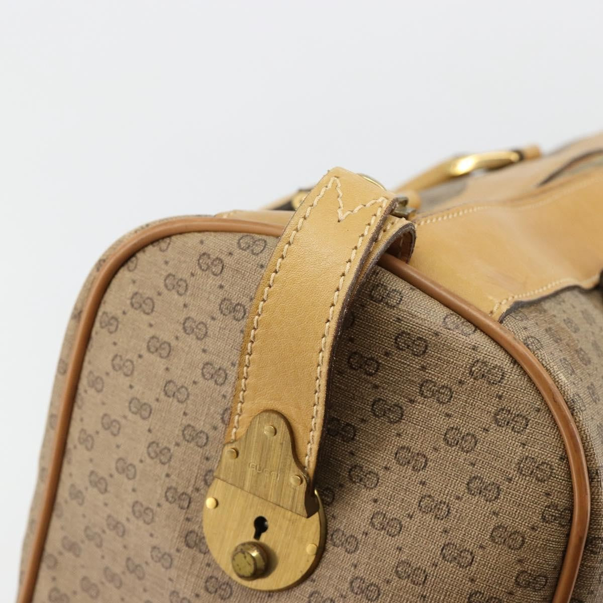 Gucci Vintage Travel bag GG Canvas, Beige, PVC, Travel Bag