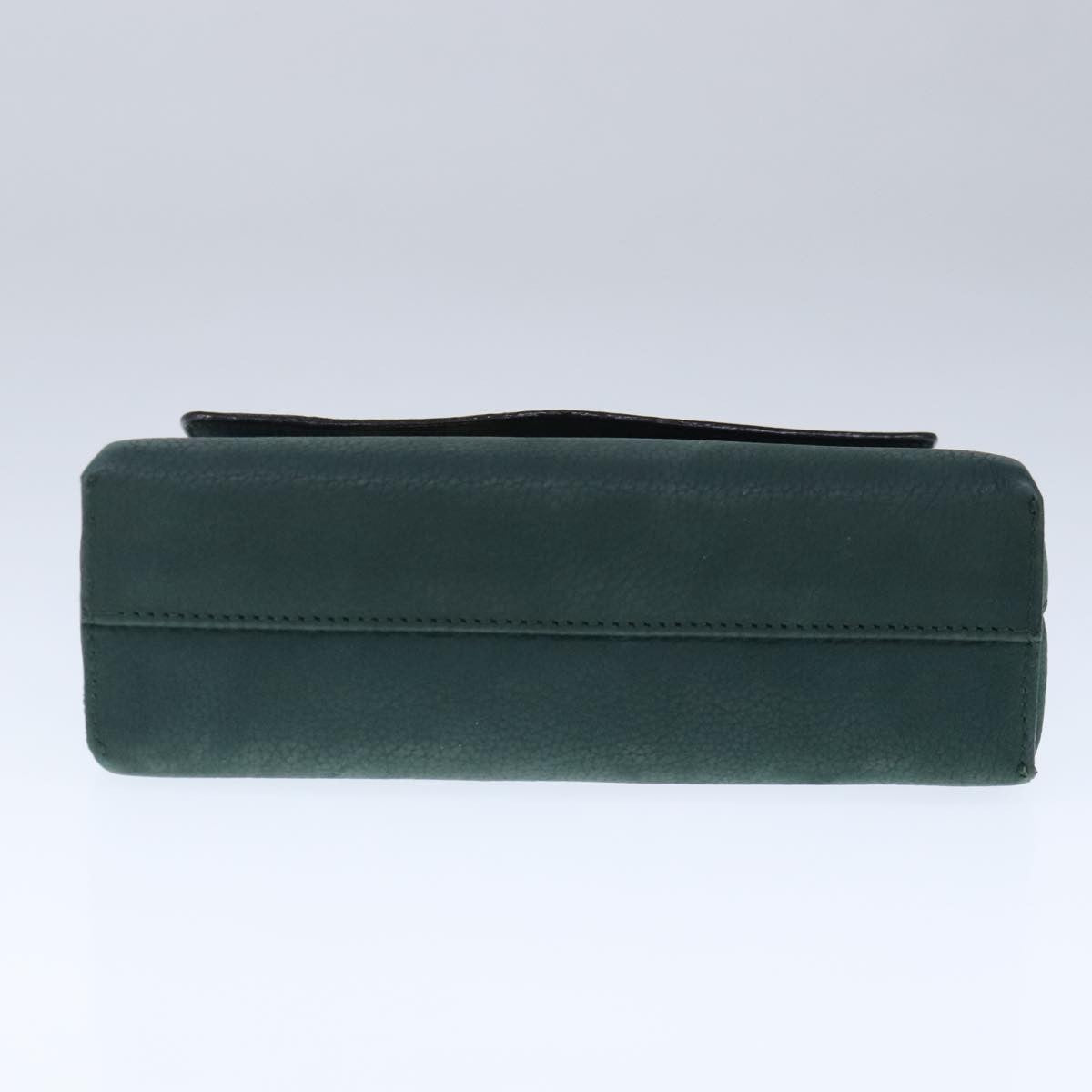Celine Circle Logo Handbag Leather, GREEN, LEATHER, Handbag