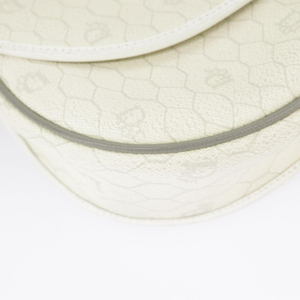 Christian Dior Vintage Honeycomb Shoulder Bag Canvas, WHITE, CANVAS, Shoulder bag
