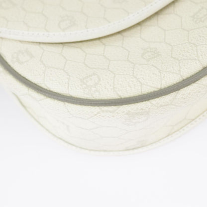 Christian Dior Vintage Honeycomb Shoulder Bag Canvas, WHITE, CANVAS, Shoulder bag