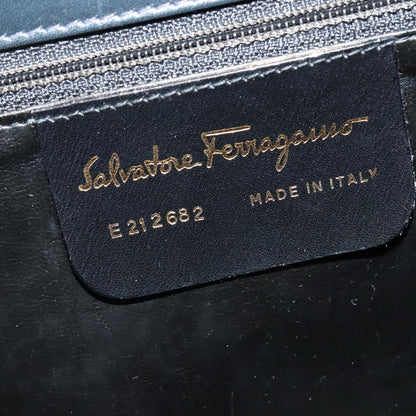 Salvatore Ferragamo Gancini Shoulder Bag Leather, NAVY, LEATHER, Shoulder bag