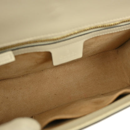 Gucci Sylvie Shoulder Bag Leather, White, Leather, Shoulder Bag