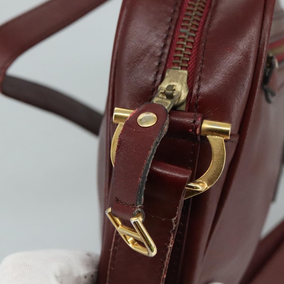 cartier Must de Cartier Shoulder Bag Leather, Burgundy, Leather, Shoulder Bag