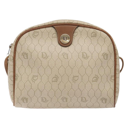 Christian Dior Vintage Honeycomb Shoulder Bag Canvas, BEIGE, CANVAS, Shoulder bag