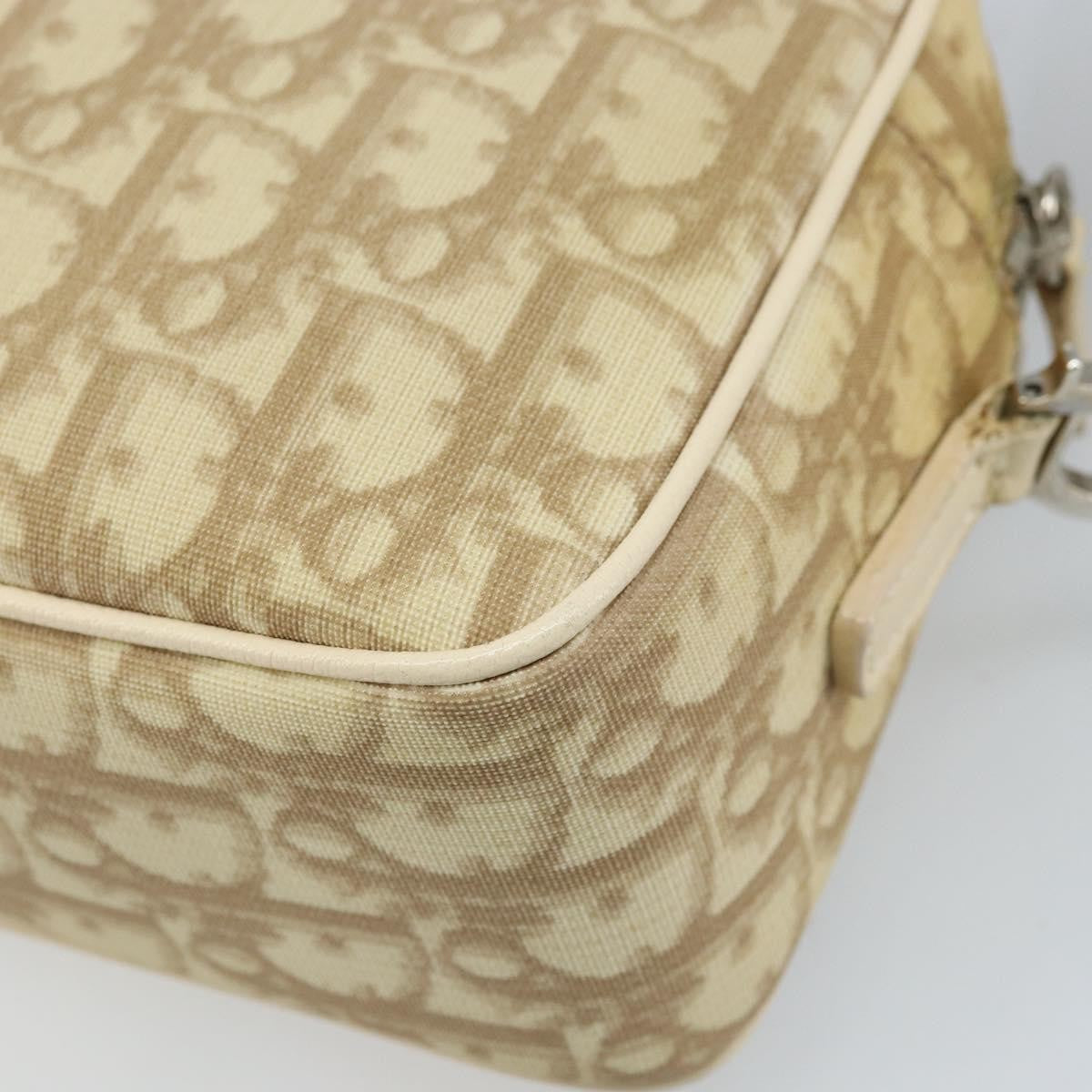 Christian Dior Vintage Crossbody Bag Embroidered Diorissimo Canvas, Beige, Canvas, Shoulder Bag