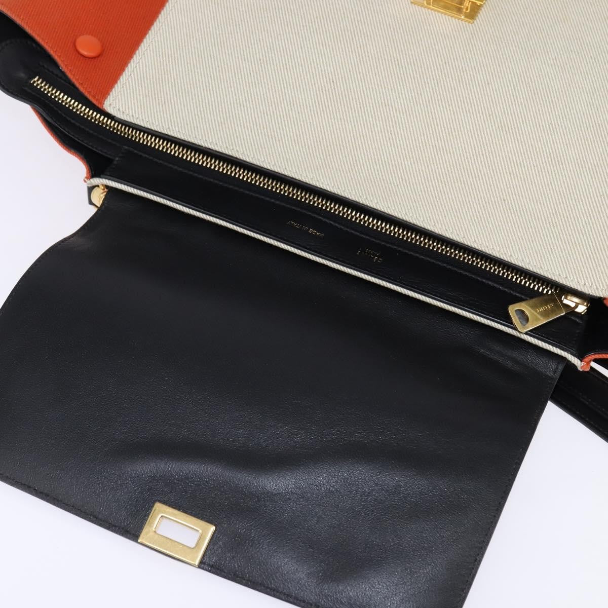 Celine Trapeze Bag Canvas with Leather, MULTICOLOUR, CANVAS, Handbag