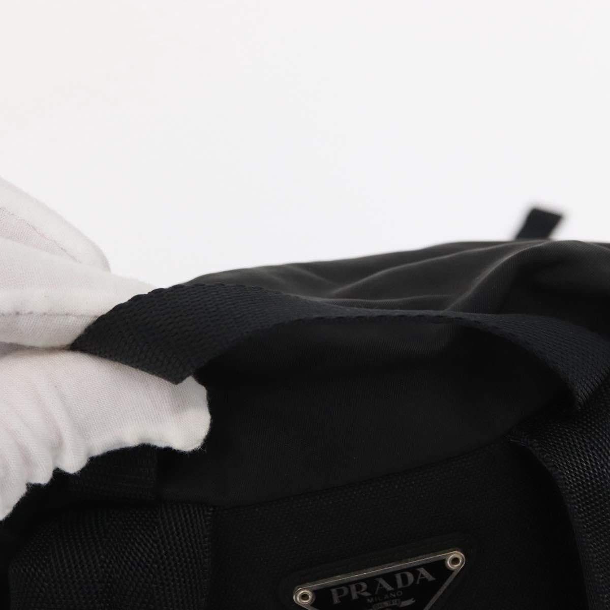 Prada Single Buckle Pocket Backpack Tessuto, BLACK, NYLON, Backpack