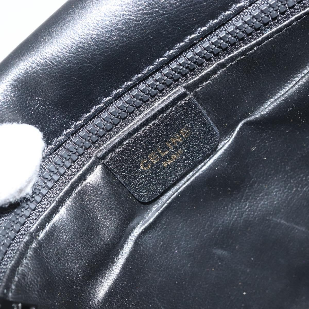 Celine Vintage Shoulder Bag Leather, BLACK, LEATHER, Shoulder bag