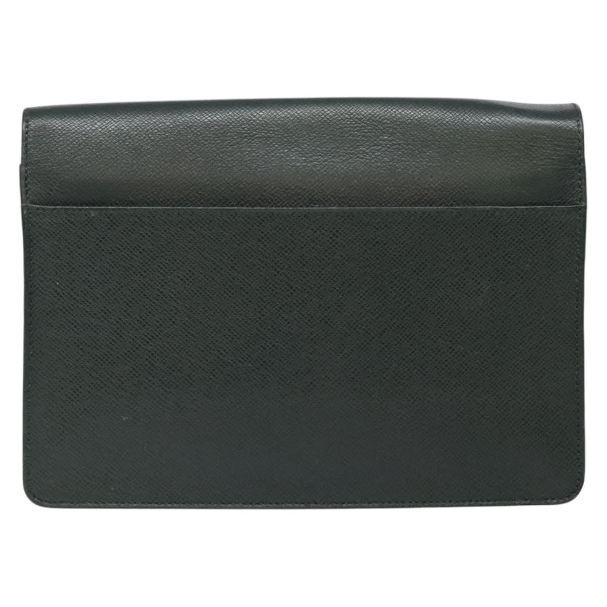 Louis Vuitton Kourad Pouch Taiga, GREEN, LEATHER, Clutche & pouche