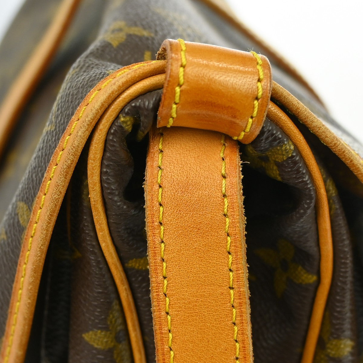 Louis Vuitton Saumur Handbag Monogram Canvas, Brown, Canvas, Shoulder Bag