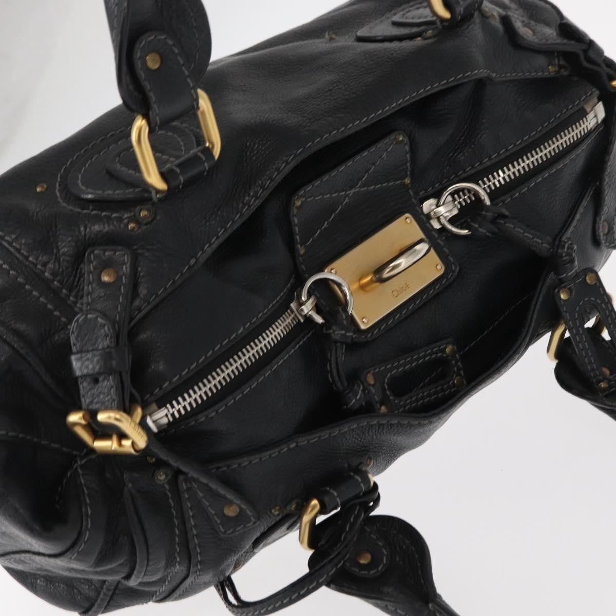 Chloe Pure Paddington Satchel Leather, BLACK, LEATHER, Handbag
