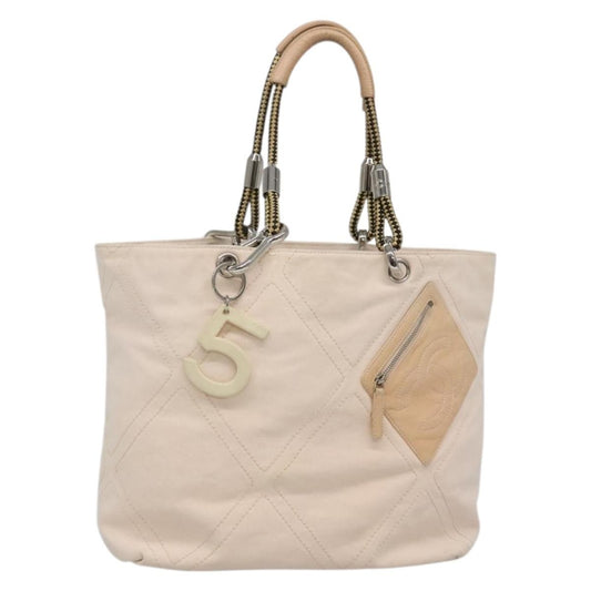 Chanel Vintage Cruise Line No.5 Tote Quilted Canvas, ECRU, CANVAS, Tote bag