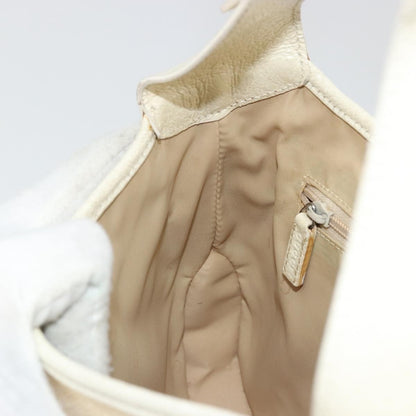 Gucci Vintage Jackie Shoulder Bag Canvas and Leather, Beige, Canvas, Handbag