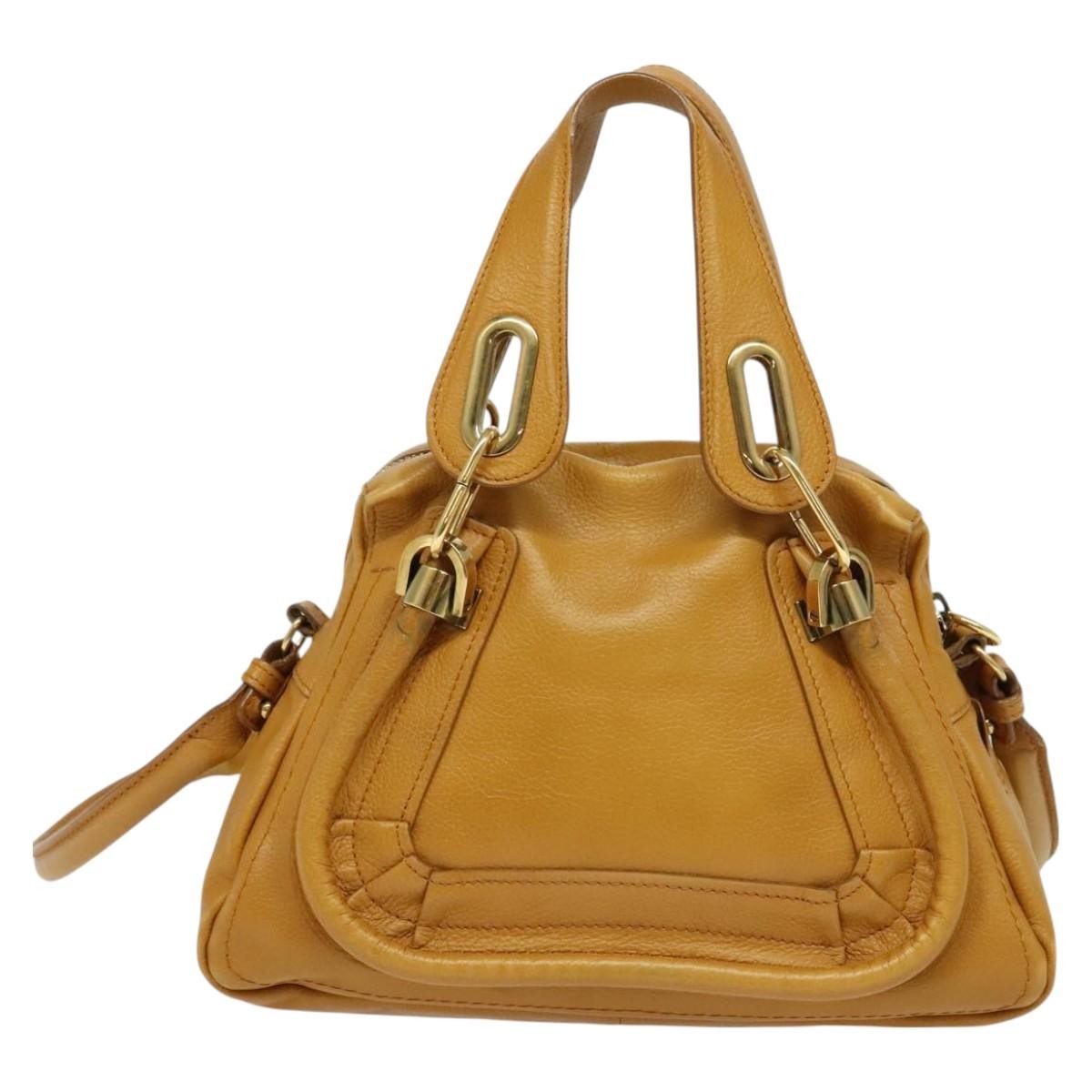 Chloe Paraty Top Handle Bag Leather, GOLD, LEATHER, Handbag